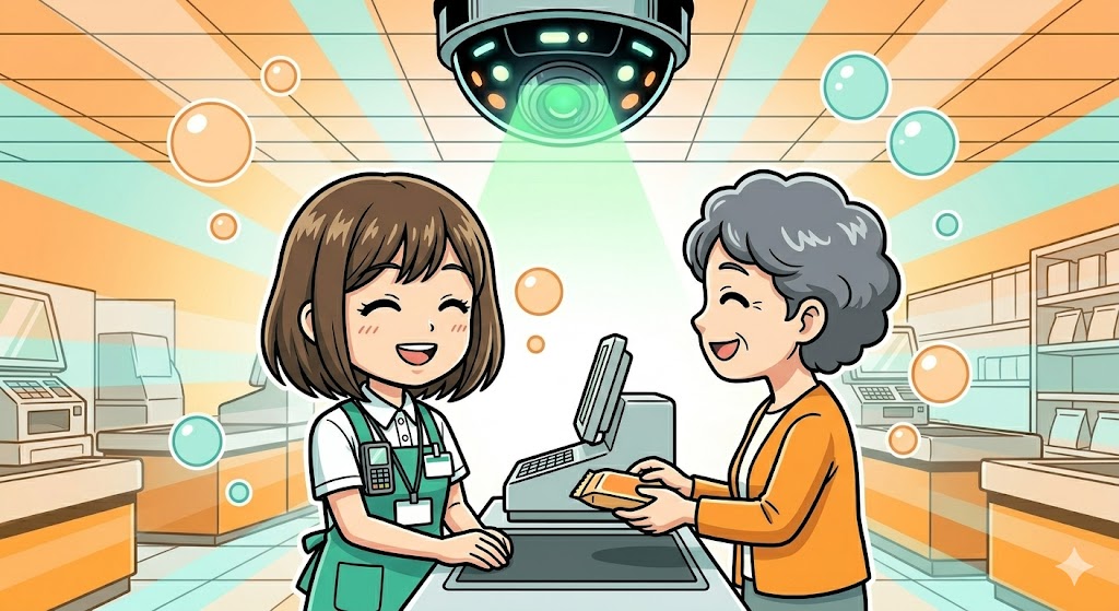AIを相棒にしながら、お客様に寄り添い最高の笑顔で接客する店員