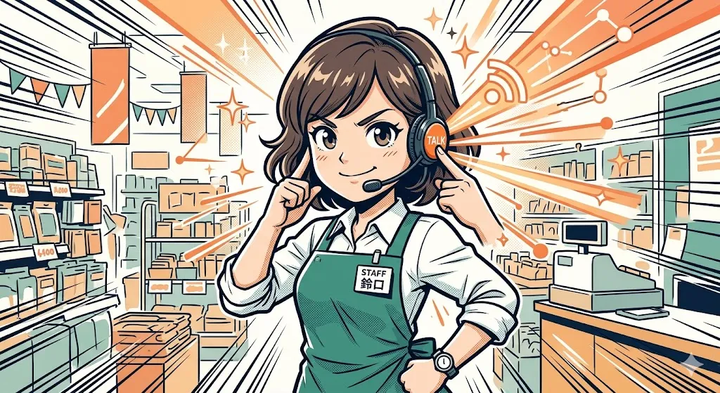 インカムでスマートに応援を要請するプロのアテンダント