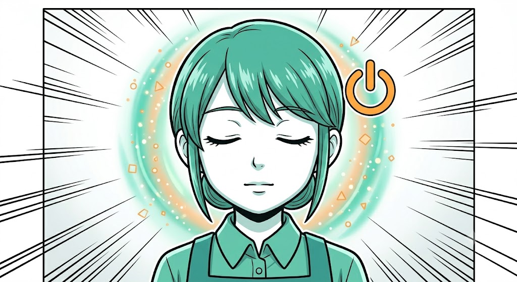 脳を休めるコツに気づいた店員