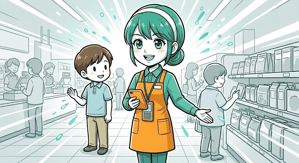潤いを取り戻してスマートに接客する店員
